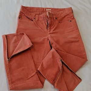 J. Crew Coral Toothpick Corduroy Pants, Size 27